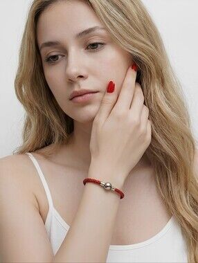 Linx Red Leather Braided Cord Bracelet with a Magnetic Clasp